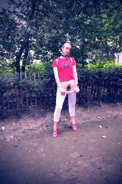 public panty squat - Exposing Herself: A French Submissive’s Bold Display A French submissive, 28, exposes her hairy trimmed pussy in a public setting, showcasing her confidence and control. - Amateur